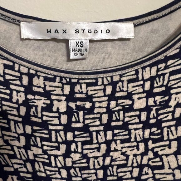 Max Studio Dark Blue Floral Sleeveless Mini Dress Women's Size XS - Picture 4 of 6